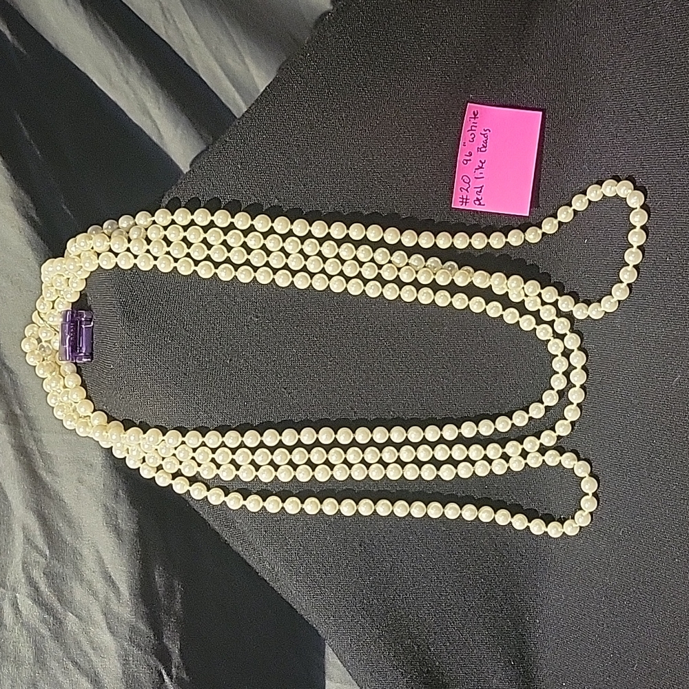 96" plastic perl necklace